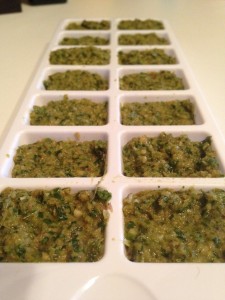 Thai green curry paste in the ice cube tray, ready to be frozen,  #shop, #cbias, #collectivebias