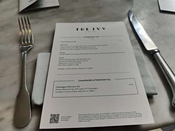The Ivy Clifton Brasserie - Afternoon Tea Menu